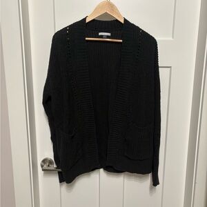 American Eagle Outfitters Women's Black Open-Front Cardigan